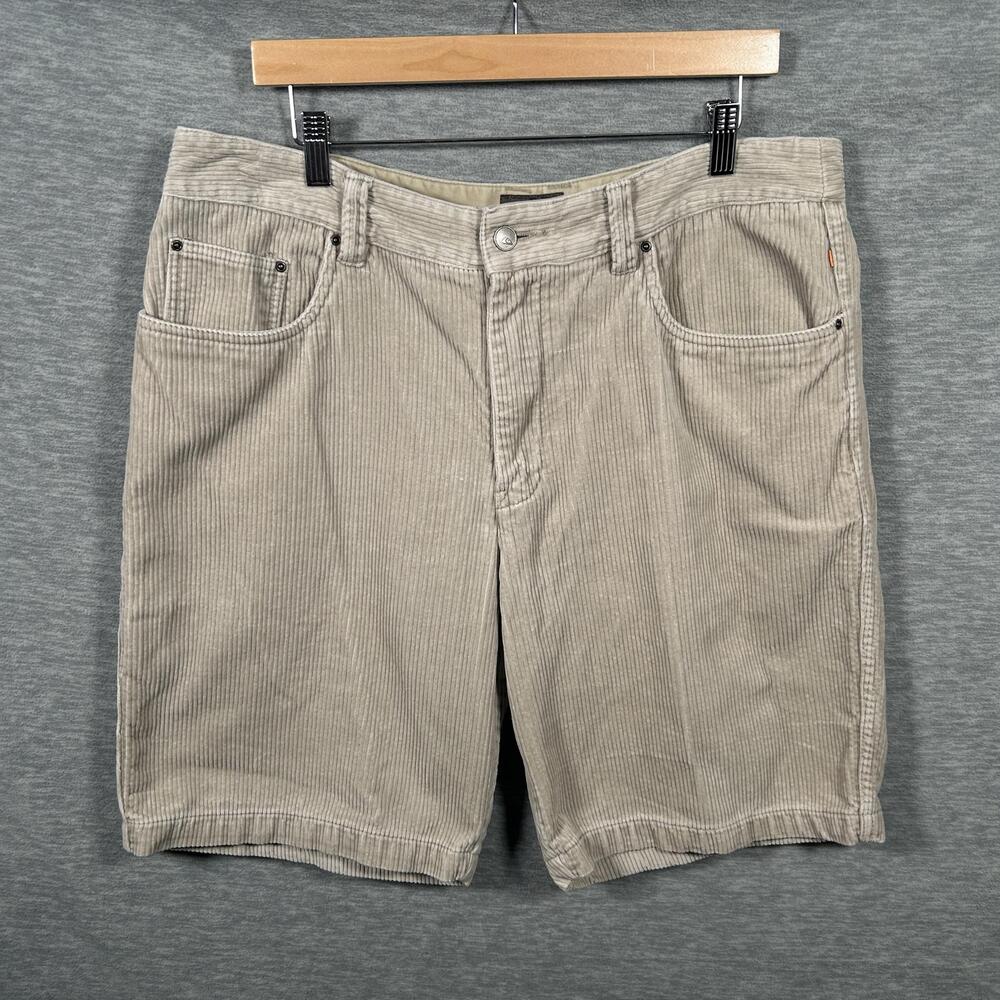 Quiksilver Waterman Shorts Men 36 Beige Corduroy Cargo Pockets Surk Summer Skate